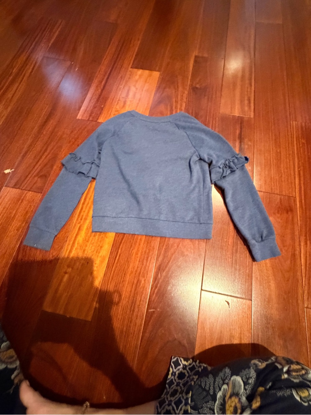 Epic Threads Navy Ruffle-Sleeve Sweatshirt with Multicolor Puff Lettering - Picture 4 of 5